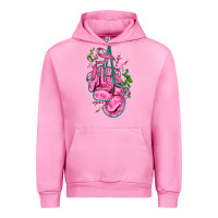 Fuchsia Pink cancer boxing gloves with ribbon Urban Hoodie - AdoDesignShop