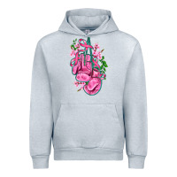 Heather Grey cancer boxing gloves with ribbon Urban Hoodie - AdoDesignShop