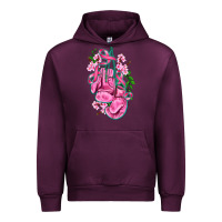 Mauve Wine cancer boxing gloves with ribbon Urban Hoodie - AdoDesignShop