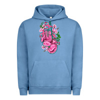 Pigment Pebble Blue cancer boxing gloves with ribbon Urban Hoodie - AdoDesignShop