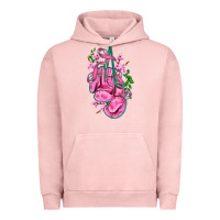 Pigment Salmon cancer boxing gloves with ribbon Urban Hoodie - AdoDesignShop