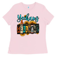 Bubblegum Pink yeehaws and hellnaws Ladies Tee - Jasminsmagicworld