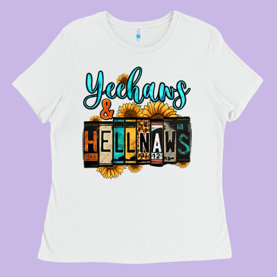 Yeehaws And Hellnaws Ladies Tee Designed By Jasminsmagicworld