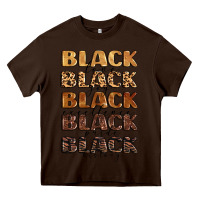 Chocolate Brown typography variations in animal and glitter textur Heavy Core Tee - LillyAllenDesigns