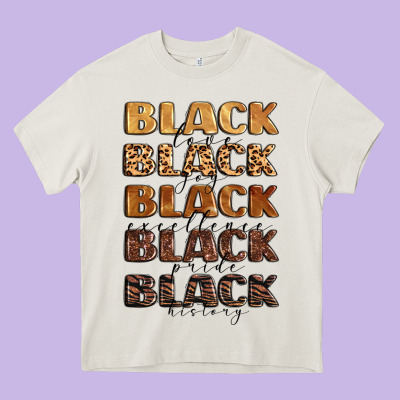Typography Variations In Animal And Glitter Textur Heavy Core Tee Designed By Lillyallendesigns