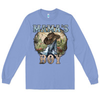 Colony Blue Mama's Boy western Cowboy boots cactus Long Sleeve Tee - HowdyJamesFarm