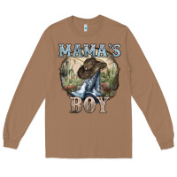 Toasted Coconut Mama's Boy western Cowboy boots cactus Long Sleeve Tee - HowdyJamesFarm