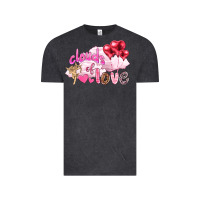 Vintage Black Clouds of love with balloons Valentine's Day Vintage Tee - HowdyJamesFarm
