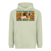 Matcha Fall farm animals cow pig rooster Heavyweight Hoodie - Artiststas