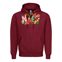 Burgundy Noel Afro Girl Baby Zipper Hoodie - CowhideDigitalArt