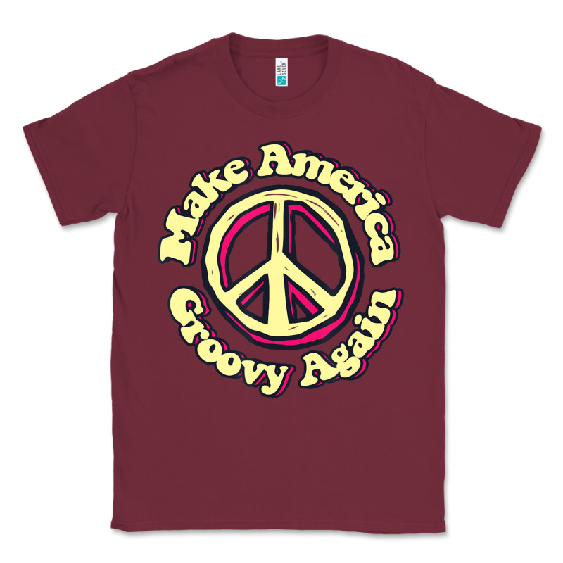 Make America Groovy Again Peace Sign 70s Retro Classic Tee by lanVoArt | Teevron