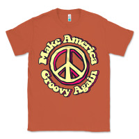 Copper Make America Groovy Again Peace Sign 70S Retro Classic Tee - lanVoArt