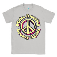 Moon Dust Make America Groovy Again Peace Sign 70S Retro Classic Tee - lanVoArt