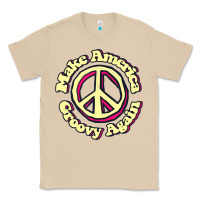 Mushroom Make America Groovy Again Peace Sign 70S Retro Classic Tee - lanVoArt