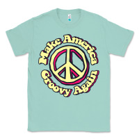 Seafoam Make America Groovy Again Peace Sign 70S Retro Classic Tee - lanVoArt