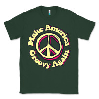Sports Green Make America Groovy Again Peace Sign 70S Retro Classic Tee - lanVoArt