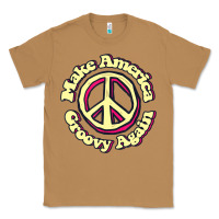 Toasted Coconut Make America Groovy Again Peace Sign 70S Retro Classic Tee - lanVoArt