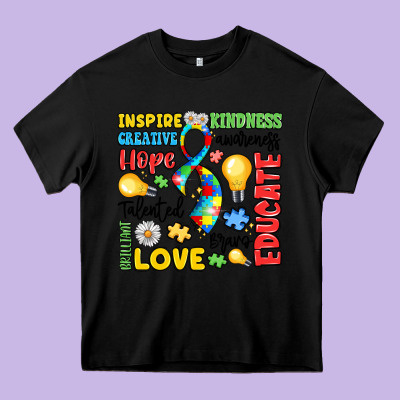 Name Puzzle Ribbon Of Inspiration Heavy Core Tee Designed By Lillyallendesigns