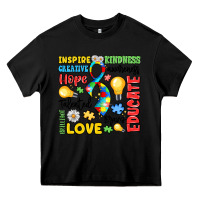 Black name puzzle ribbon of inspiration Heavy Core Tee - LillyAllenDesigns