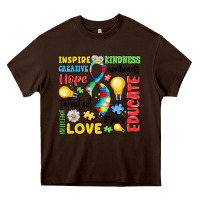 Chocolate Brown name puzzle ribbon of inspiration Heavy Core Tee - LillyAllenDesigns