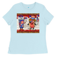 Baby Blue usa hot dog coca tumbler Ladies Tee - BarkalooDesign