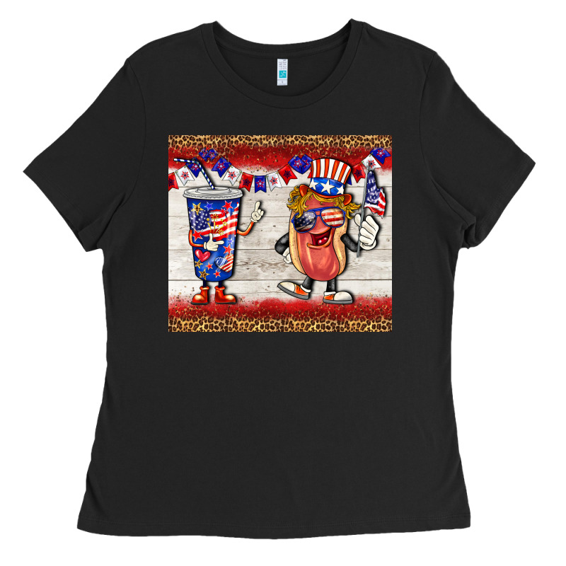 Usa Hot Dog Coca Tumbler Ladies Tee by BarkalooDesign | Teevron