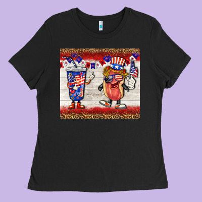 Usa Hot Dog Coca Tumbler Ladies Tee Designed By Barkaloodesign
