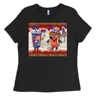 Black usa hot dog coca tumbler Ladies Tee - BarkalooDesign