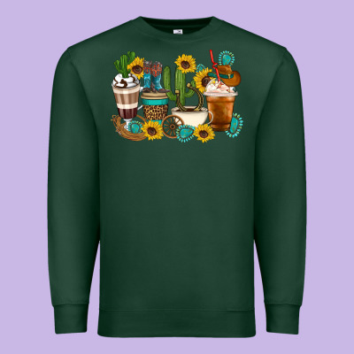Coffee Cups Premium Sweatshirt Designed By Artiststas
