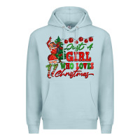 Blue Mist Just A Girl Who Loves Christmas Premium Hoodie - FaDigitalArtStudio