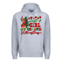 Heather Grey Just A Girl Who Loves Christmas Premium Hoodie - FaDigitalArtStudio
