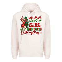Pale Pink Just A Girl Who Loves Christmas Premium Hoodie - FaDigitalArtStudio