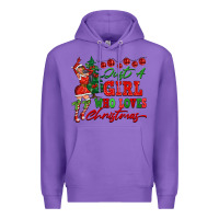 Purple Just A Girl Who Loves Christmas Premium Hoodie - FaDigitalArtStudio