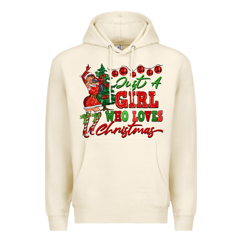Just A Girl Who Loves Christmas Premium Hoodie by FaDigitalArtStudio | Teevron