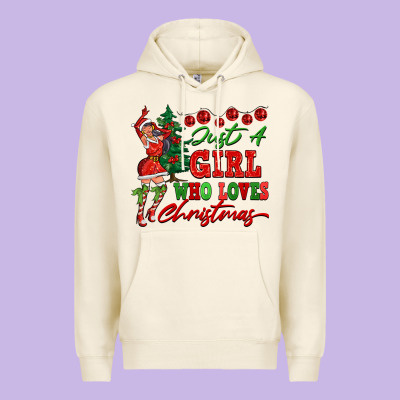 Just A Girl Who Loves Christmas Premium Hoodie Designed By Fadigitalartstudio