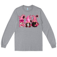 Heather Grey breast cancer gnomes Long Sleeve Tee - CowGirlArtShop