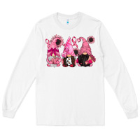 White breast cancer gnomes Long Sleeve Tee - CowGirlArtShop