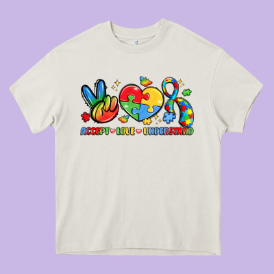 Accept Love Understand Heavy Core Tee Designed By Lillyallendesigns