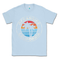 Dusty Blue Oceanside California Ca Vintage Retro 70S Classic Tee - lanVoArt