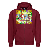 Burgundy Love Summer Zipper Hoodie - CowhideDigitalArt