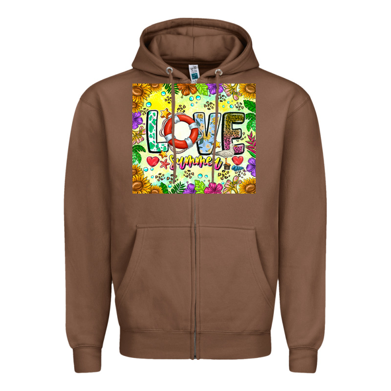 Love Summer Zipper Hoodie by CowhideDigitalArt | Teevron