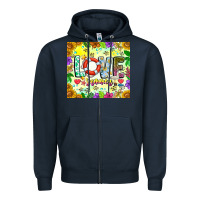 Navy Love Summer Zipper Hoodie - CowhideDigitalArt