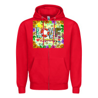 Red Love Summer Zipper Hoodie - CowhideDigitalArt