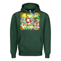 Sports Green Love Summer Zipper Hoodie - CowhideDigitalArt