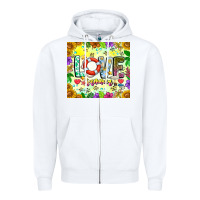 White Love Summer Zipper Hoodie - CowhideDigitalArt