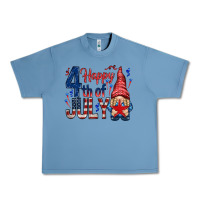 Pebble Blue Happy 4th Of July with gnome Urban Heavy Tee - HowdyJamesFarm