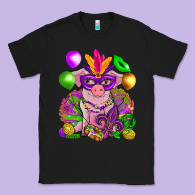 Mardi Gras Pig Classic Tee Designed By Nancycooperartshop