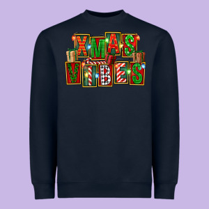 Christmas Xmas Vibes Heavyweight Sweatshirt Designed By Fadigitalartstudio