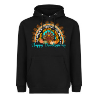 Black Happy thanksgiving rainbow Heavyweight Hoodie - Artiststas