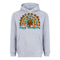 Heather Grey Happy thanksgiving rainbow Heavyweight Hoodie - Artiststas